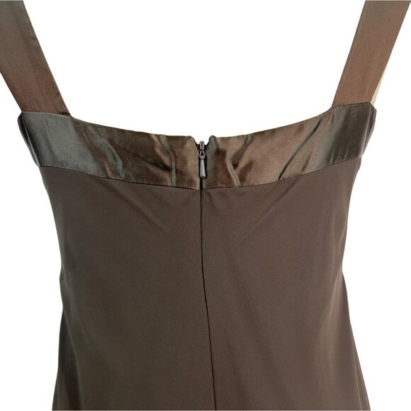 JS Boutique Beaded Halter Neck Brown Chiffon Cocktail Dress With Back Zip Size 8 - Picture 5 of 8